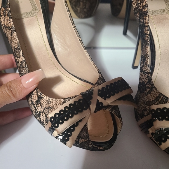 Christian Dior Printed Bow Accents slingback pumps - Picture 4 of 6